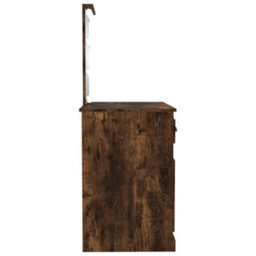 Berkfield Dressing Table With Led Smoked Oak 90X50X132.5 Cm Engineered Wood - thumbnail 8