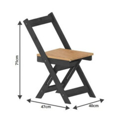Butterfly Drop Leaf Dining Table And 4 Chairs Charcoal Grey Pine Wooden - thumbnail 3