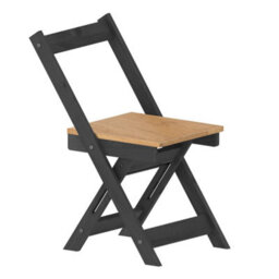 Butterfly Drop Leaf Dining Table And 4 Chairs Charcoal Grey Pine Wooden - thumbnail 5
