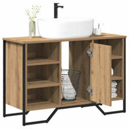 Berkfield Bathroom Sink Cabinet Artisan Oak 91X35X60 Cm Engineered Wood - thumbnail 3