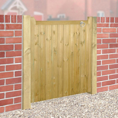 Cannock Gates Drayton Square Top Low Single Gate - Pressure Treated Scandinavian Redwood - W750 X H950 mm - image 1