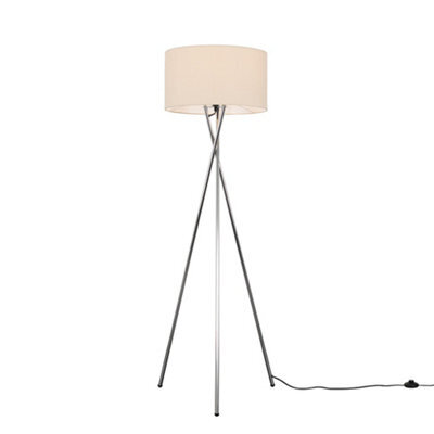 Valuelights Camden Chrome Tripod Floor Lamp With Cream Shade - image 1