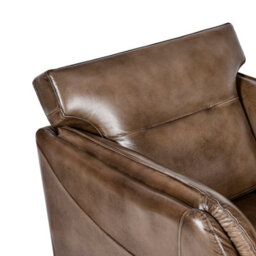 Real Genuine Leather Arm Tub Chair Tan Brown Wing 95Cm High X 86Cm Wide X 83Cm Deep Only Legs To Attach - thumbnail 4