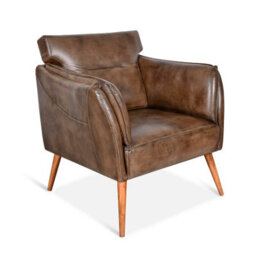 Real Genuine Leather Arm Tub Chair Tan Brown Wing 95Cm High X 86Cm Wide X 83Cm Deep Only Legs To Attach
