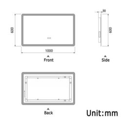 AVER-GROWTH Bluetooth Bathroom Led Mirror With Shaver Socket 3 Colour Lights Anti-Fog Dimmable Touch/wall Switch Brightness Memory 1000X600mm - thumbnail 9