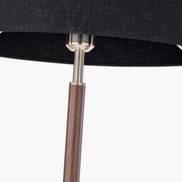 Pacific Lifestyle Brushed Silver And Wood Effect Floor Lamp - thumbnail 5