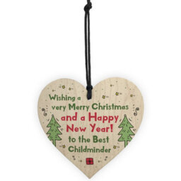 Red Ocean Handmade Christmas Gift For Childminder Wooden Heart Thank You Childminder Gift - thumbnail 5