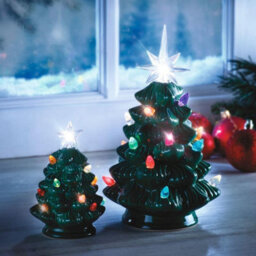 My Smart Buy Ceramic Light Up Christmas Tree Ornament - Twinkling Festive Xmas Home Decoration 17Cm