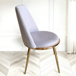 Riviera Grey Luxury Velvet Dining Chair With Gold Legs - thumbnail 4