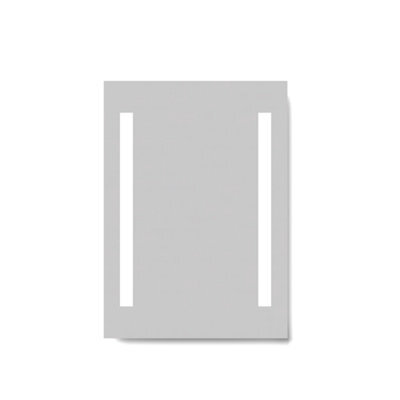 Ibathuk Eclipse Wall Mounted Led Illuminated Bathroom Mirror, Modern Rectangular Battery Power Mirror With Dual Lights, 500X700mm - image 1