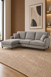 Loft Home Olivia Dove Grey Fabric Left Hand Facing Corner Chaise - thumbnail 1