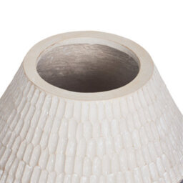 Beliani Flower Vase Aruncus Ceramic 30 Cm Beige - thumbnail 4