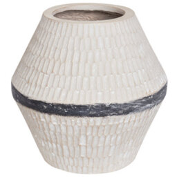 Beliani Flower Vase Aruncus Ceramic 30 Cm Beige - thumbnail 1