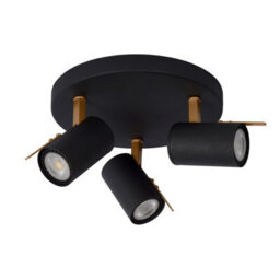 Lucide Grony Modern Ceiling Spotlight - Led Dim To Warm - Gu10 - 3X5W 2200K/3000K - Black - thumbnail 3