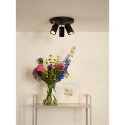 Lucide Grony Modern Ceiling Spotlight - Led Dim To Warm - Gu10 - 3X5W 2200K/3000K - Black - thumbnail 4