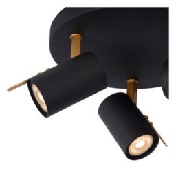 Lucide Grony Modern Ceiling Spotlight - Led Dim To Warm - Gu10 - 3X5W 2200K/3000K - Black - thumbnail 5