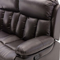 More4Homes Chester Manual High Back Luxury Bond Grade Leather Recliner 2 Seater Sofa (Brown) - thumbnail 5