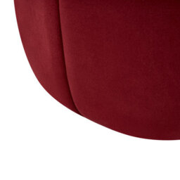 Wyld And Coco Glam Velvet Round Pouffe Dark Red - 40Cm Diameter, 46Cm High - thumbnail 6