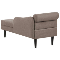 Beliani Left-Hand Chaise Longue Yvoire Fabric Taupe - thumbnail 5