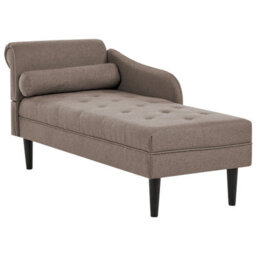 Beliani Left-Hand Chaise Longue Yvoire Fabric Taupe - thumbnail 4