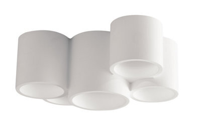 Luminosa Lighting Luminosa Banjie Paintable Plaster Ceiling Lamp White, Gu10