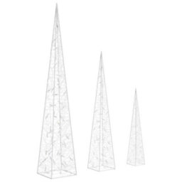 Berkfield Beautiful Acrylic Decorative Led Light Cone Set Cold White 60/90/120Cm - thumbnail 5