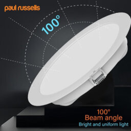 Paul Russells Led Round Panel Ceiling Lights, 20W 2150 Lumens, Spotlights, Ip20, 4000K Cool White, Pack Of 4 - thumbnail 5