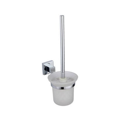 FNX Bathrooms Chrome Toilet Brush & Holder - Modern Wall Mounted Gloss Finsh - image 1