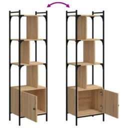 Walplus Bookcase With Door Sonoma Oak 44.5X30X154.5 Cm Engineered Wood - thumbnail 7