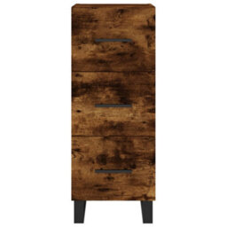 Berkfield Sideboard Smoked Oak 34.5X34X90 Cm Engineered Wood - thumbnail 6