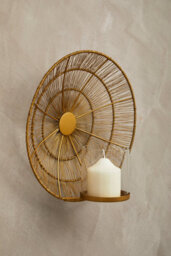 Orsina Gold Wall Sconce, Modern Clear Glass Candle Holder, Gold Metal Art, Modern Wall Scone, Industrial Accent - thumbnail 3