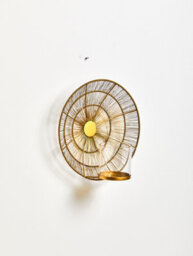Orsina Gold Wall Sconce, Modern Clear Glass Candle Holder, Gold Metal Art, Modern Wall Scone, Industrial Accent - thumbnail 5