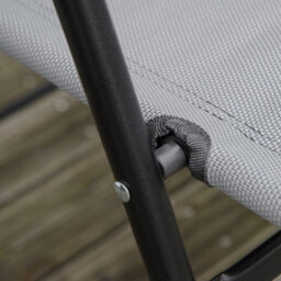 Outsunny Patio Bistro Set Folding Chairs Garden Coffee Table For Balcony Grey - thumbnail 9
