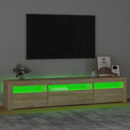 Walplus Tv Cabinet With Led Lights Sonoma Oak 195X35X40 Cm - thumbnail 4