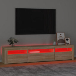 Walplus Tv Cabinet With Led Lights Sonoma Oak 195X35X40 Cm - thumbnail 5