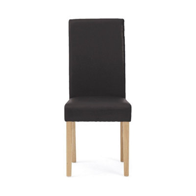Furniture 48 Ola Black Faux Leather Dining Chairs (Pair)