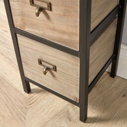 Home Source Derwent Fully Assembled Solid Wood 5 Drawer Chest Of Drawers Storage Unit Organiser Metal Frame - thumbnail 3