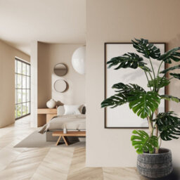 Pegdev - Pdl 150Cm Artificial Monstera Plant With Large Rustic Fibreglass Planter Faux Tree For Home Or Office Indoor Decoration - thumbnail 3