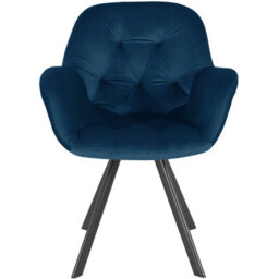 Dorel Dining Chair Set Of 2 In Velvet Navy Blue - thumbnail 3