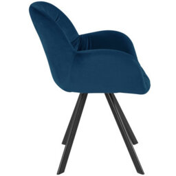 Dorel Dining Chair Set Of 2 In Velvet Navy Blue - thumbnail 4