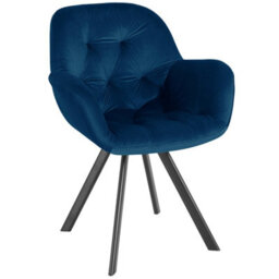 Dorel Dining Chair Set Of 2 In Velvet Navy Blue - thumbnail 6