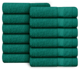 Casabella Premium Quality 12 Jade Face Towels 30X30Cm Highly Absorbent Face Cloth Set, 100% Combed Cotton 650 Gsm