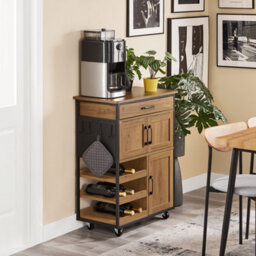 Sobuy Fkw134-N, Kitchen Trolley With Wheels Multi-Functional Storage Cart Kitchen Island With Wine Rack,w67Xd37Xh87.2 - thumbnail 4