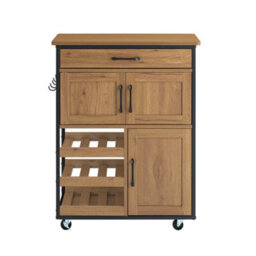 Sobuy Fkw134-N, Kitchen Trolley With Wheels Multi-Functional Storage Cart Kitchen Island With Wine Rack,w67Xd37Xh87.2 - thumbnail 1