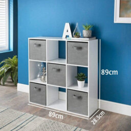 Spot On Dealz 9 Cube Storage Unit Wooden White Bookcase And Shelving Units Cubes  - thumbnail 2