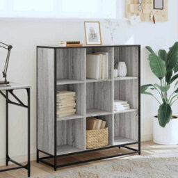 Berkfield Modern Bookcase Grey Sonoma 97.5X33X107.5 Cm Engineered Wood And Metal - thumbnail 3