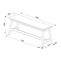 Core Products Dining Bench, Corona Black Live Edge H45.5Cm X W122.5Cm X D31.5Cm - thumbnail 4
