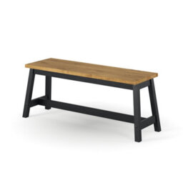 Core Products Dining Bench, Corona Black Live Edge H45.5Cm X W122.5Cm X D31.5Cm