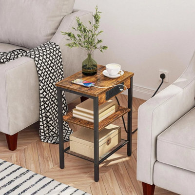 Side Table Bedside Table Nightstand With Adjustable Shelf Sofa Table End Table - image 1