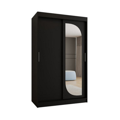 Arte Elegant Ebony Lucy Sliding Door Wardrobe 1200mm X 2000mm X 620mm - A Distinguished Storage Statement - image 1